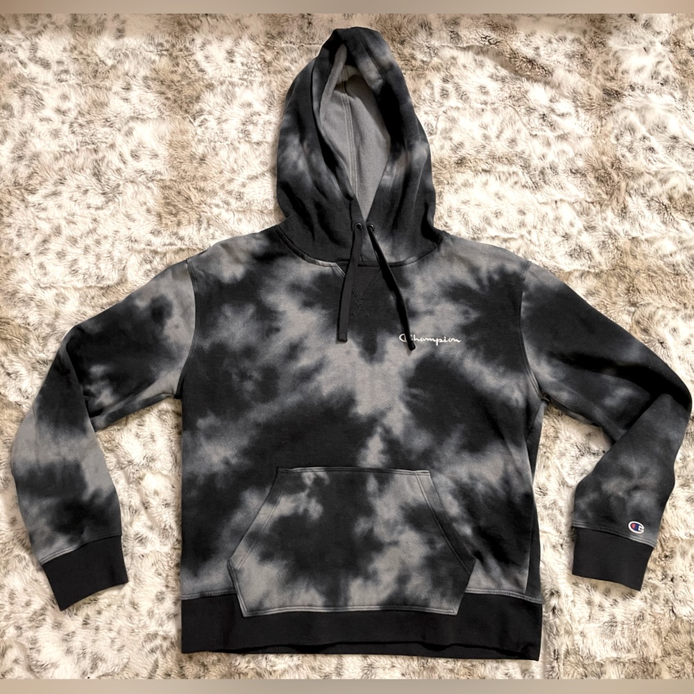 Champion Tie Dye Black Pullover Hoodie
